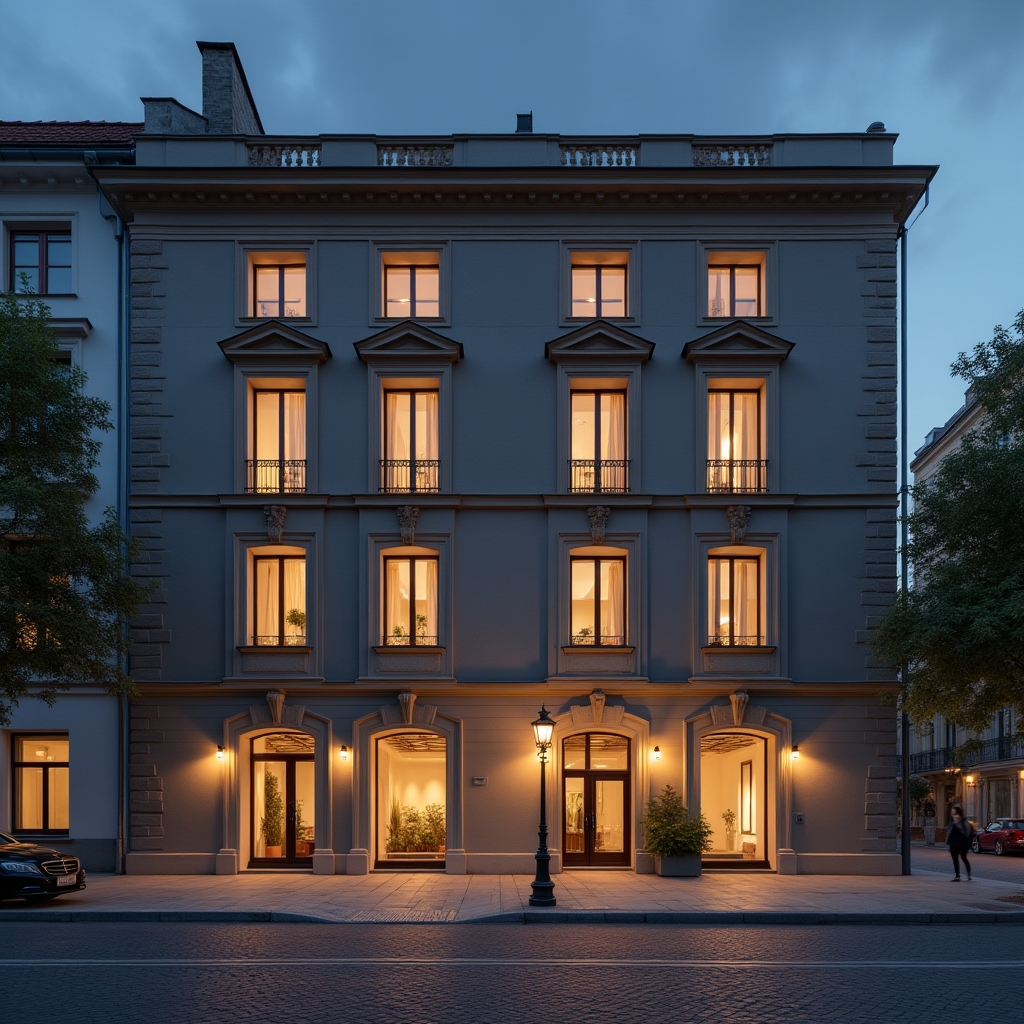 Außenansicht des Bürogebäudes in der Heßstraße in München bei Abendlicht